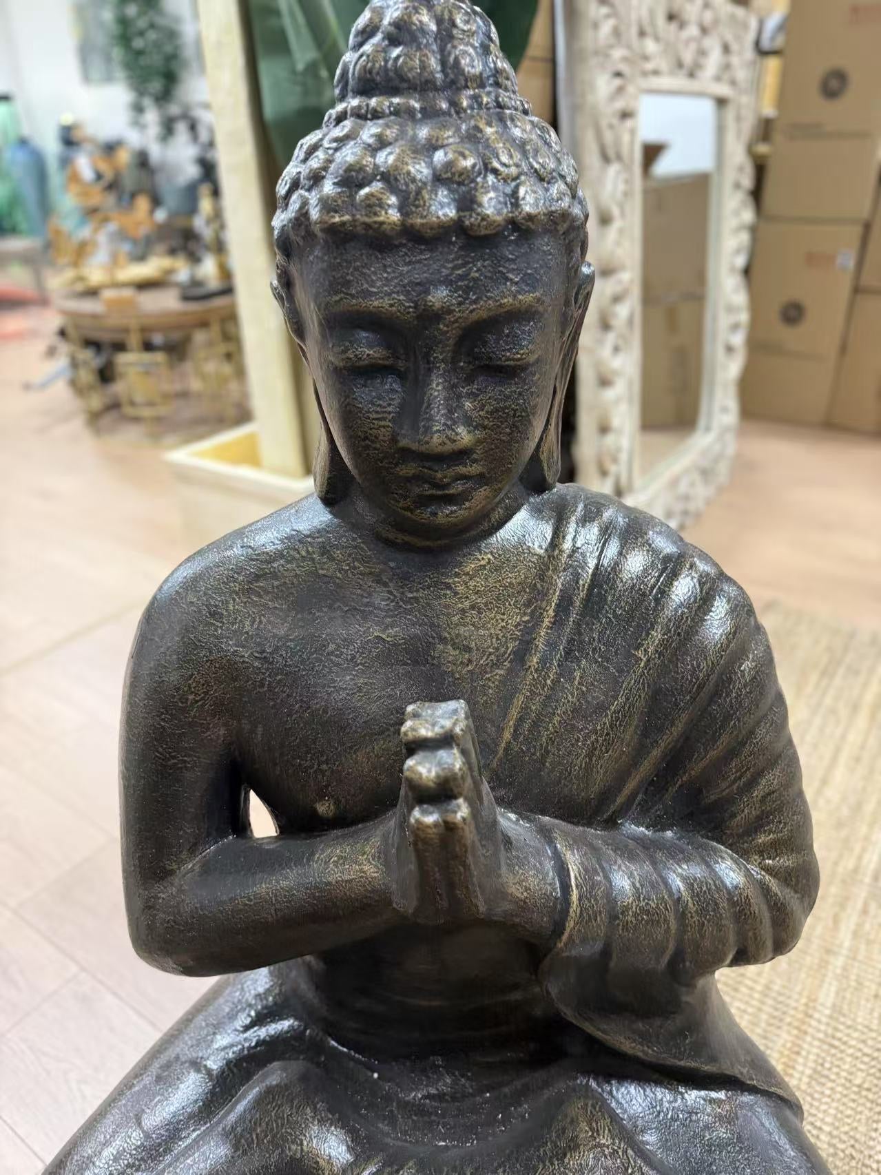 Joy Buddha Statue Black Gold Cement Fibre ETA July 2026