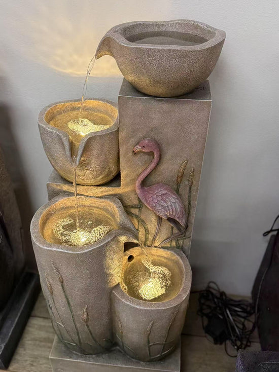 Nerja Flamingo Bird Multi Drop Water Feature
