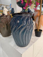 Isleta Glazed Ceramic Urn Shaped Blue Fountain with Birds