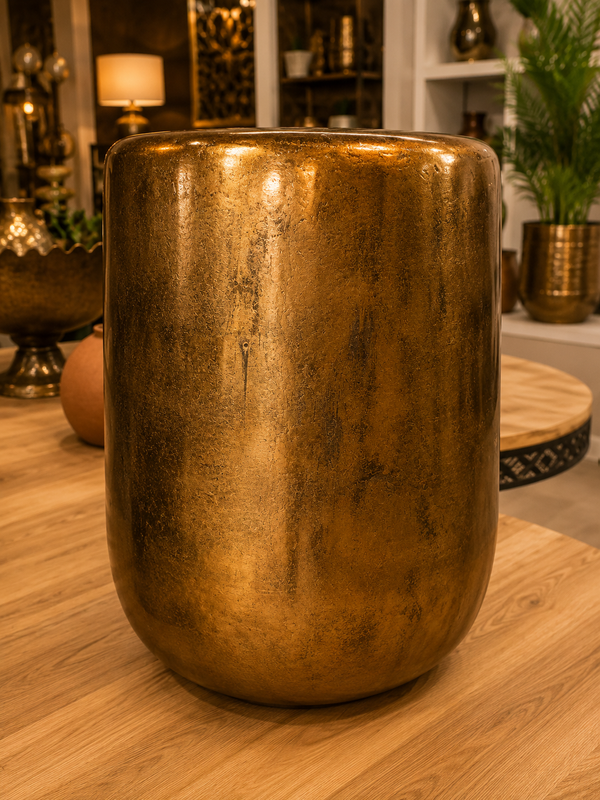 ALMUDENA Vintage Antique Brass Shiny Colour Round Planter Lush Collection