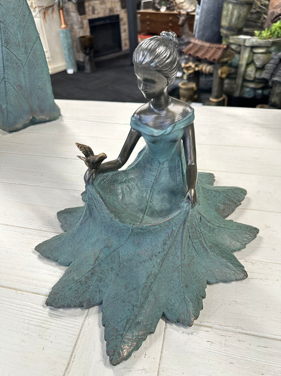 Christina Elegant Lady in Bronze with Blue Leaves Dress New Collection