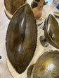 Albacete Vintage Antique Brass Shiny Oval Bowl Metal Vase Lush Collection