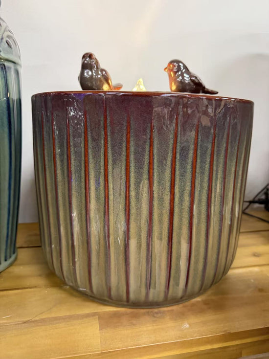 Mojonera Glazed Ceramic Unique Colours Fountain with Birds