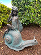 Enchanted Fairy Sailing on a Snail Garden Décor Ornament MGO Outdoor Statue