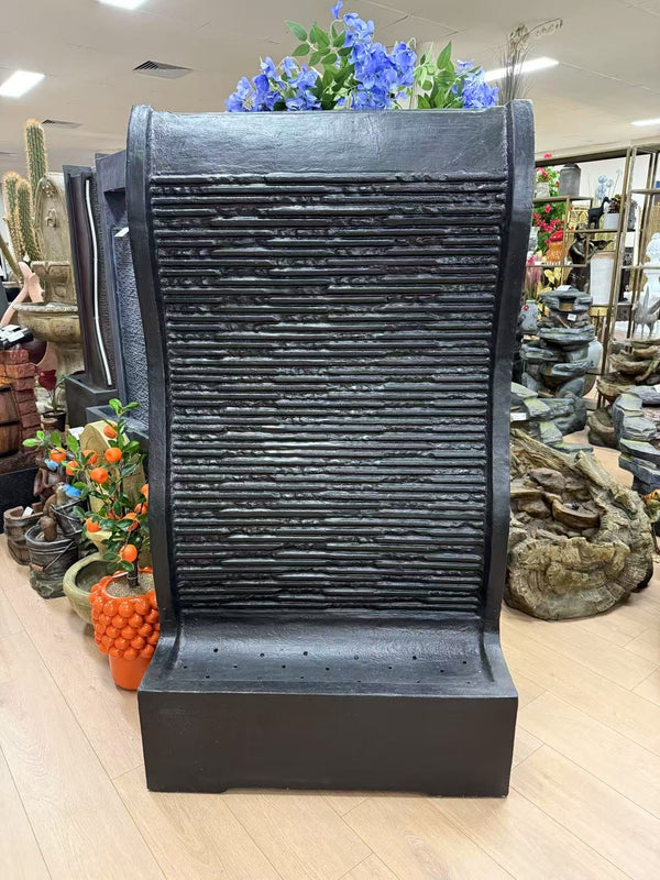 Ariana Stylish Tall  Black Water Wall Made Cement Fibre