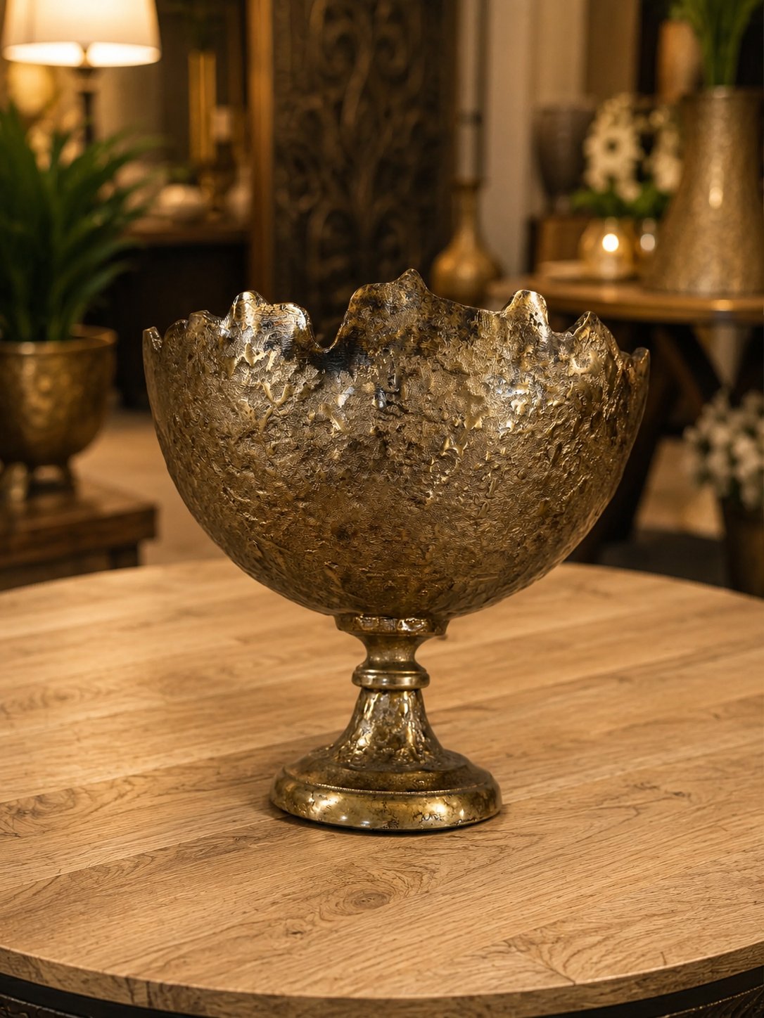 Mariola Vintage Antique Brass Shiny Colour Metal Vase Bowl Lush Collection