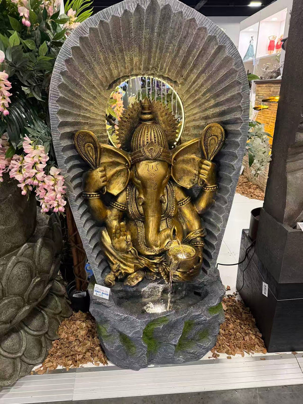 Shakti Ganesh Tall Water Feature 1.5m High Indoor & Outdoor Fountain