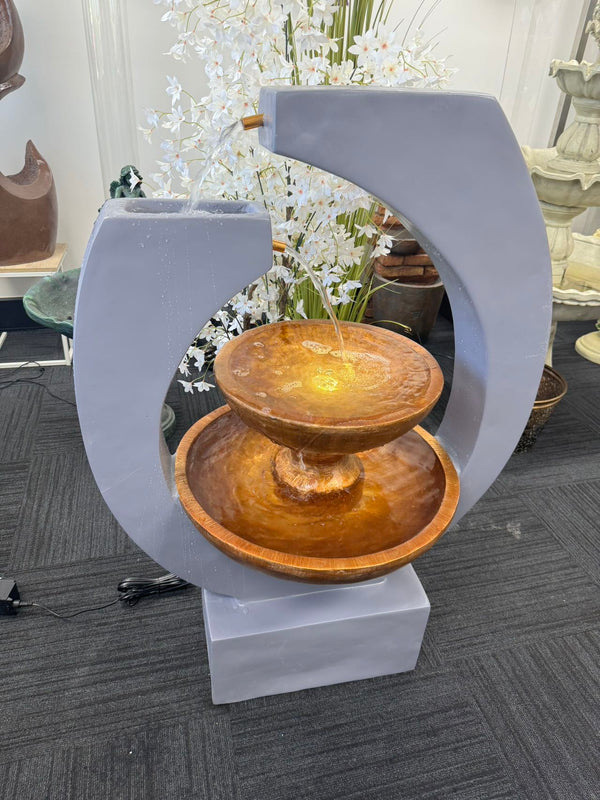 Sanur Modern Abstract Water Feature Design Multi Drop Copper Colour