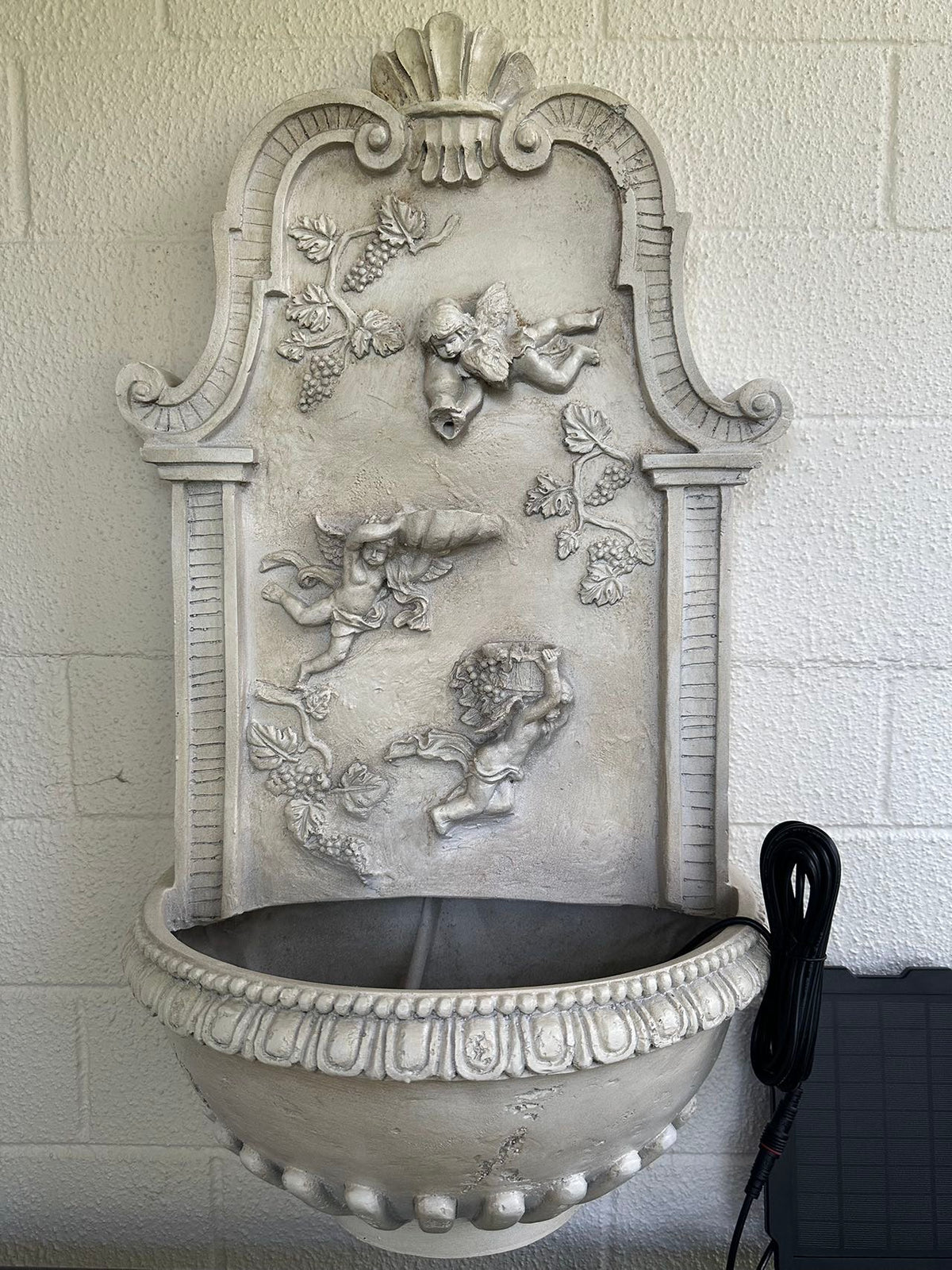 Ribeira Angels Stone Colour Wall Hanging Water Feature Solar Pump Kit New Design