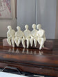 Trabajo Group Friends Sitting On Bench White Colour Clay Artisan Finish