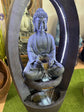 Protection Buddha Water Feature 1.18 Meter Tall Grey Sandstone Finish