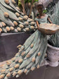 Lucia Bronze Gold Leaves Blue Dress