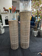 Gold Pillars Candle Metal Holders Set 2 Gold Colour Large Glass Summer 2023