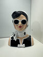 Fashionista Bust Head with Earrings in Vivid Colours Ceramic Finish