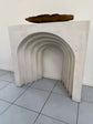 Arcada MGO multi-layered arch mantel table rustic white