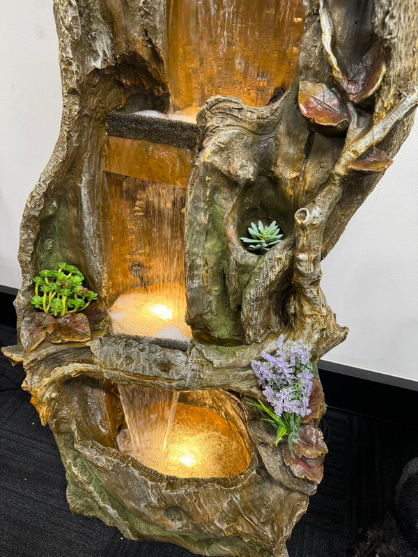 Forrester Waterfall Nature Fountain Hollow Tree Water Feature