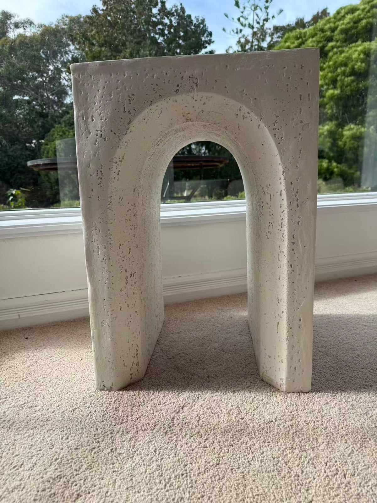 Salida MGO arch-shaped side table rustic white