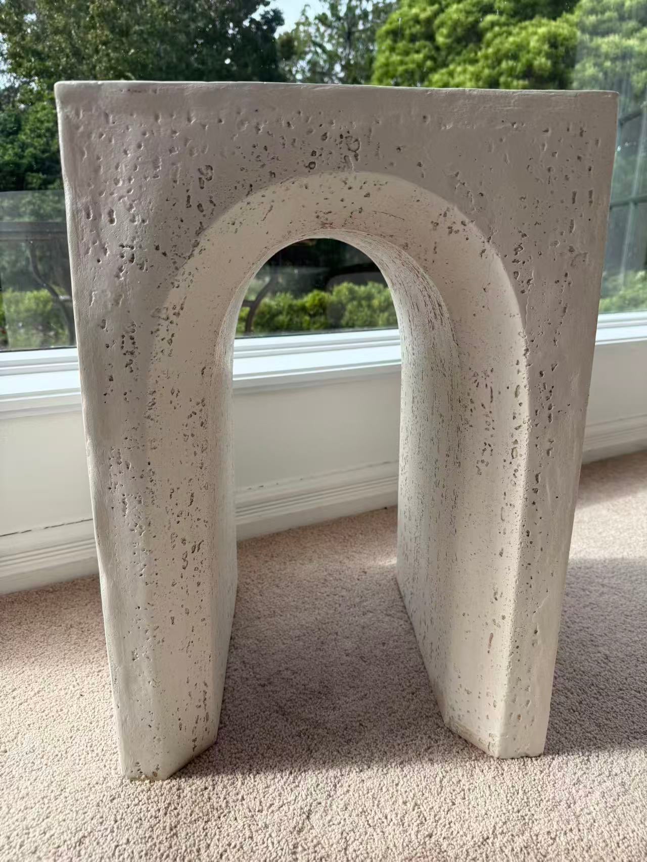 Salida MGO arch-shaped side table rustic white