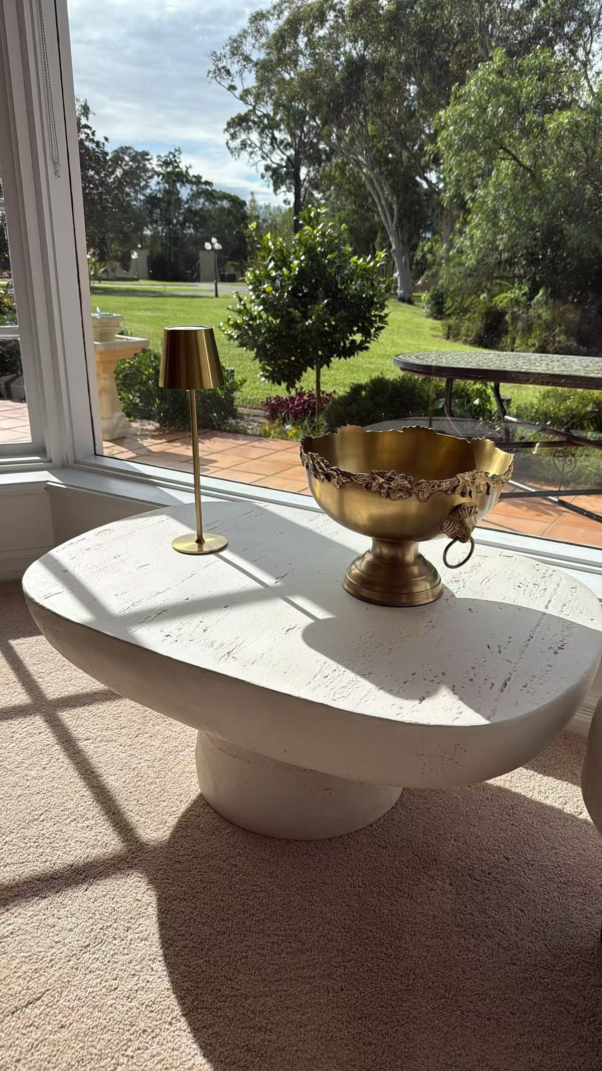 Mesa MGO centre table in rustic white
