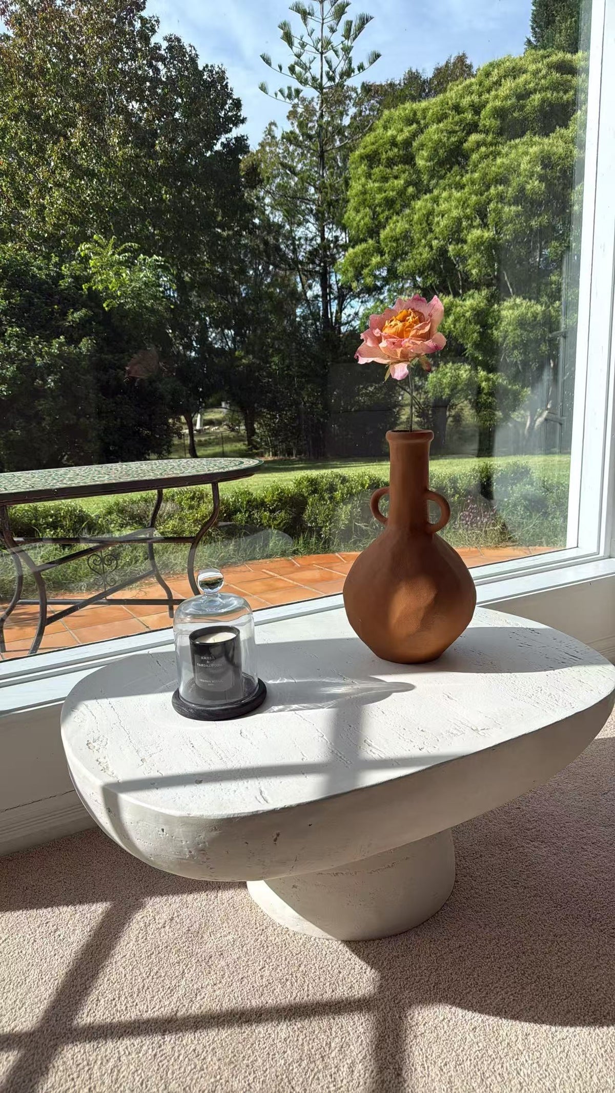 Mesa MGO centre table in rustic white