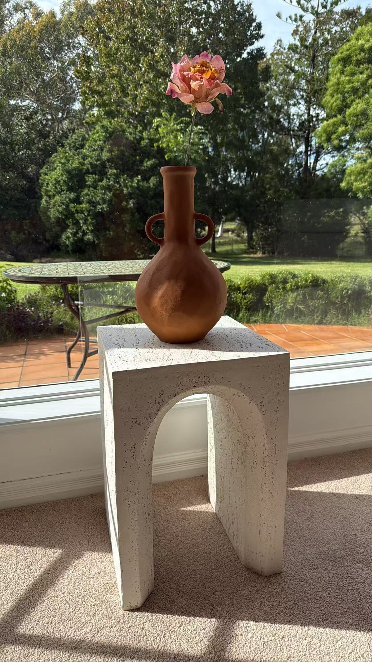 Salida MGO arch-shaped side table rustic white