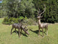 Cierva Vernado pair of large bronze-coloured deer statues