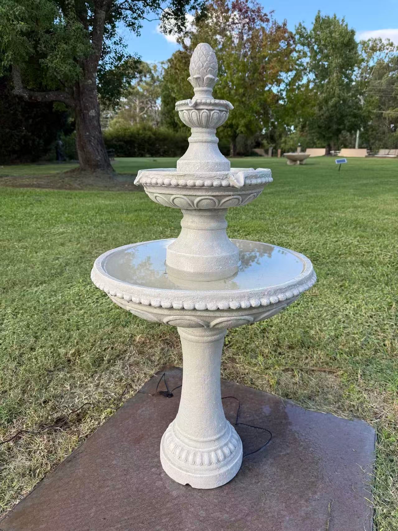 Salinas off-white solar fountain chargeable Panel SOLAR