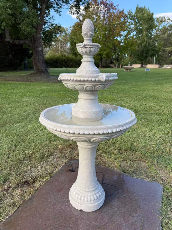 Salinas off-white solar fountain chargeable Panel