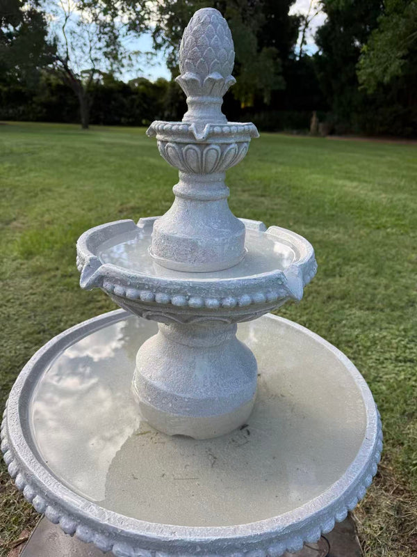 Salinas off-white solar fountain chargeable Panel SOLAR