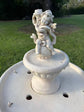 Basilica ff-white birdbath with a graceful angel multi spouts SOLAR