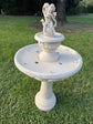 Basilica ff-white birdbath with a graceful angel multi spouts SOLAR