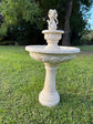 Basilica ff-white birdbath with a graceful angel multi spouts SOLAR