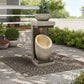 Liguria sandstone colour built-in planter atop