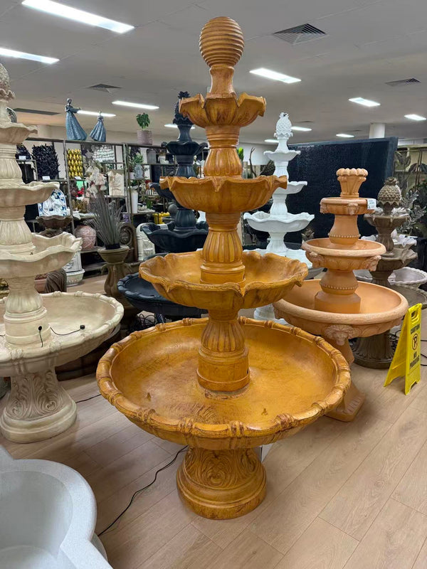 Mijas tall 5 tiers terracotta stone colour garden fountain