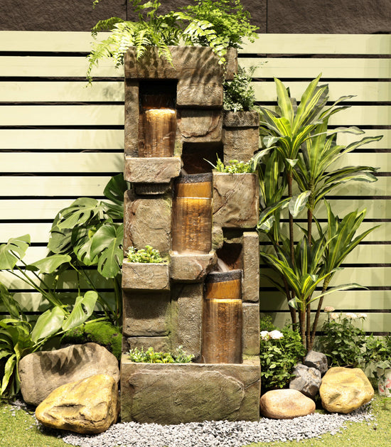 Doongara 1.43 Meter Water Wall Cascading with plants