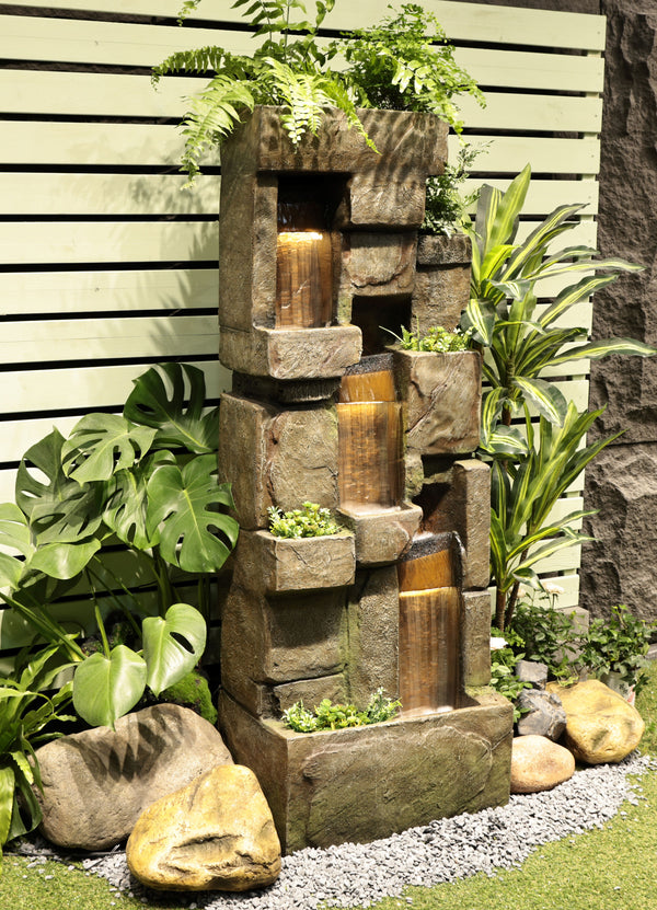 Doongara 1.43 Meter Water Wall Cascading with plants