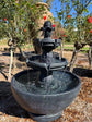 Estirada 3 Tier Fountain with Oval Base - Dark Grey/Black | Electric Pump & 12 Month Warranty
