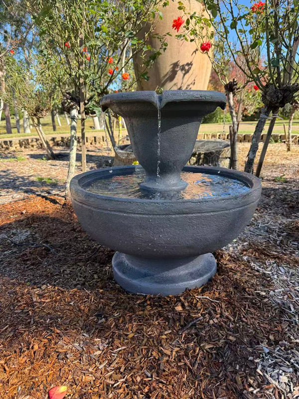 Redonda 4 Way Water Fountain - Grey Round Base