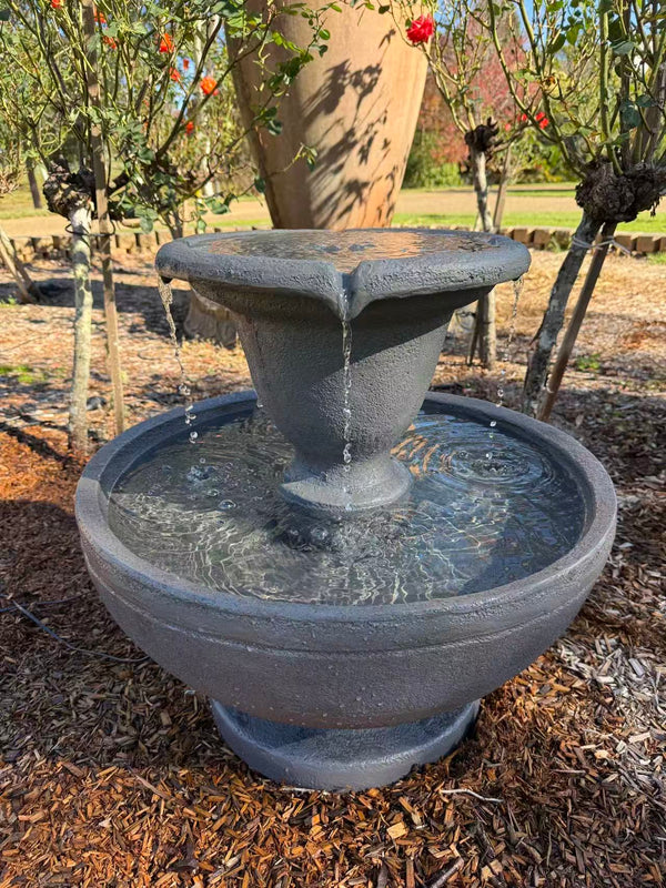 Redonda 4 Way Water Fountain - Grey Round Base