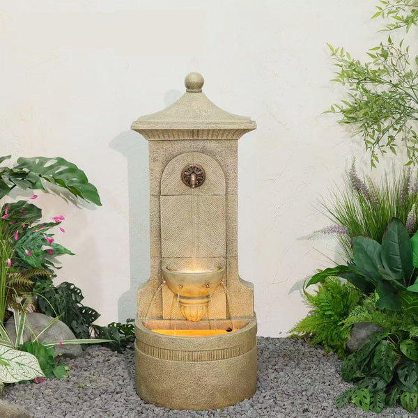Aruba Classical Beige Tiered Fountain – 4-Stream Cascade