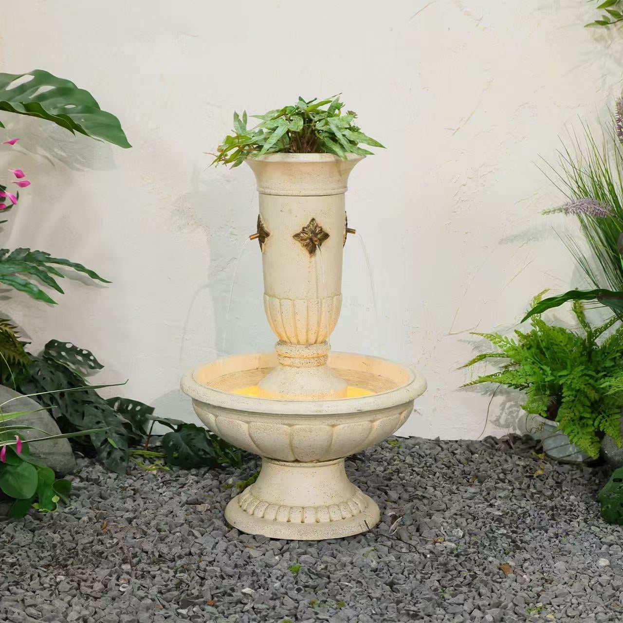 Belize Classical Beige Small Fountain – 4-Corner Spout