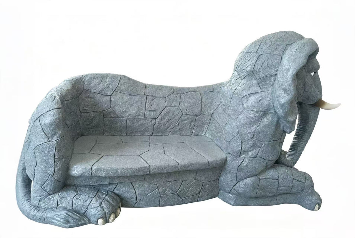 Tranquillo Elephant-Shaped Garden Park Bench – Life-Size Statement Piece