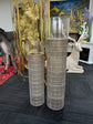 Gold Pillars Candle Metal Holders Set 2 Gold Colour Large Glass Summer 2023