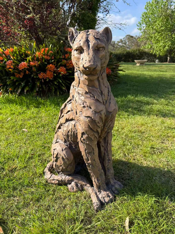 Foritudeo Feline Seated Jaguar Sculpture — 91 cm