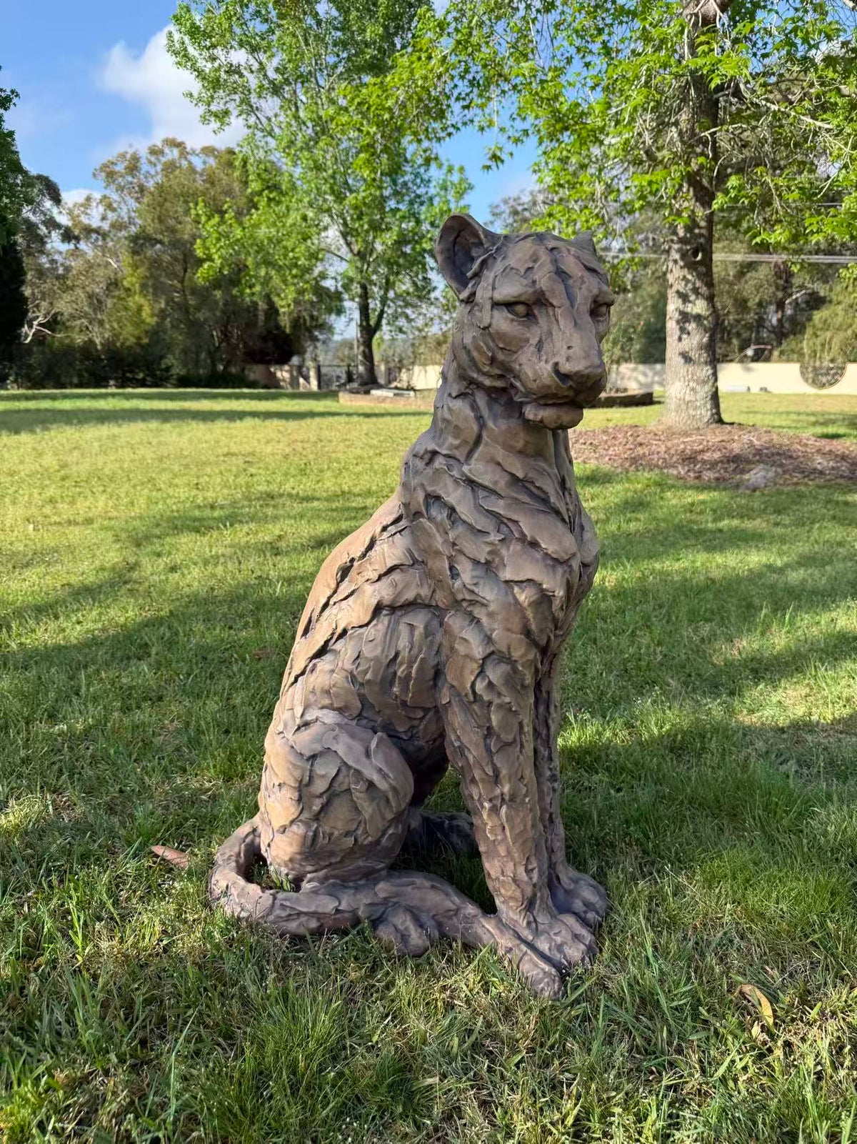 Foritudeo Feline Seated Jaguar Sculpture — 91 cm