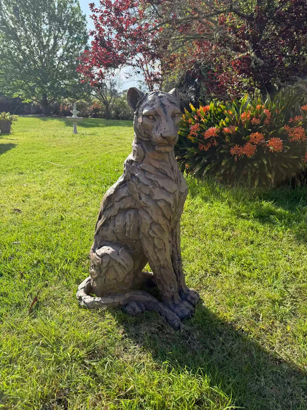 Foritudeo Feline Seated Jaguar Sculpture — 91 cm