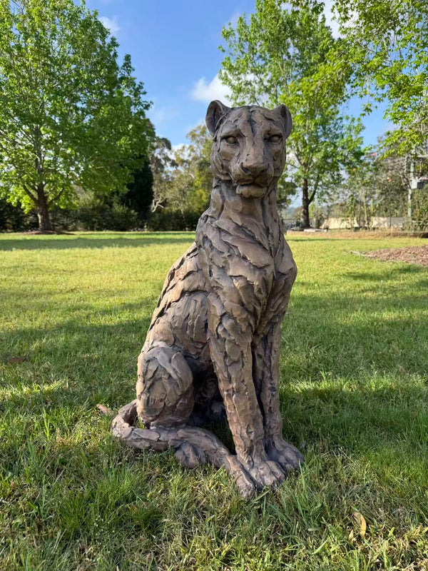 Foritudeo Feline Seated Jaguar Sculpture — 91 cm