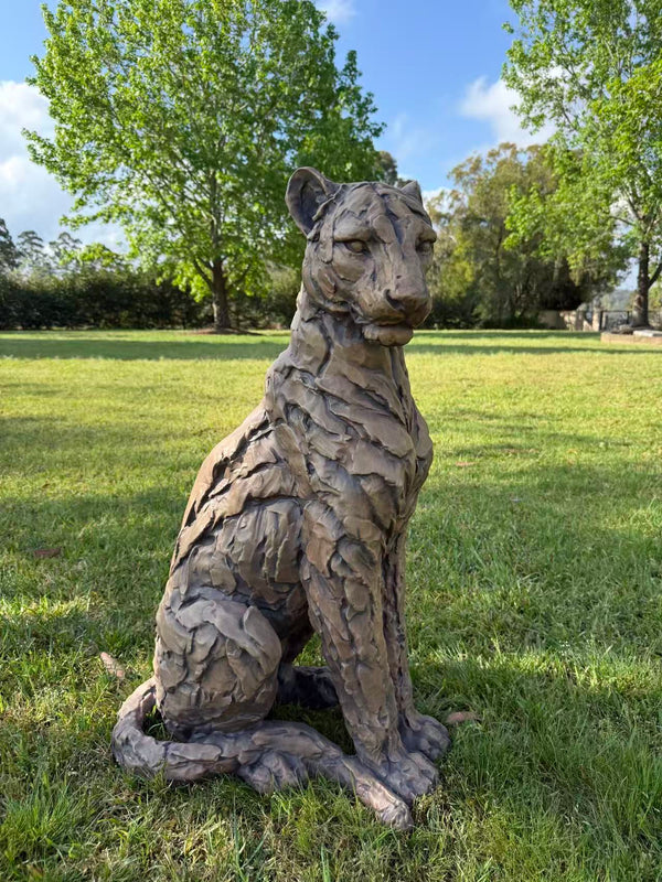 Foritudeo Feline Seated Jaguar Sculpture — 91 cm