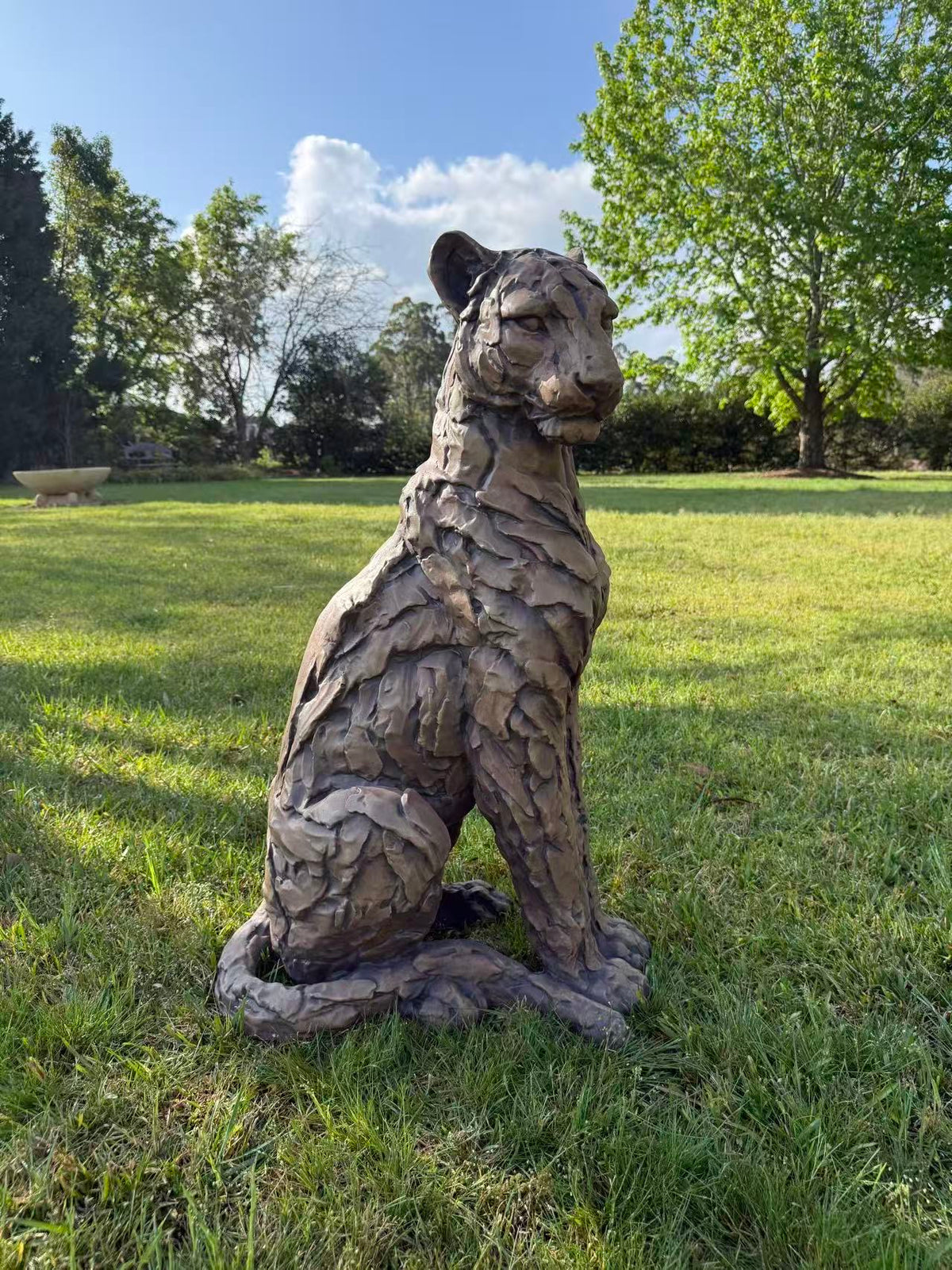 Foritudeo Feline Seated Jaguar Sculpture — 91 cm