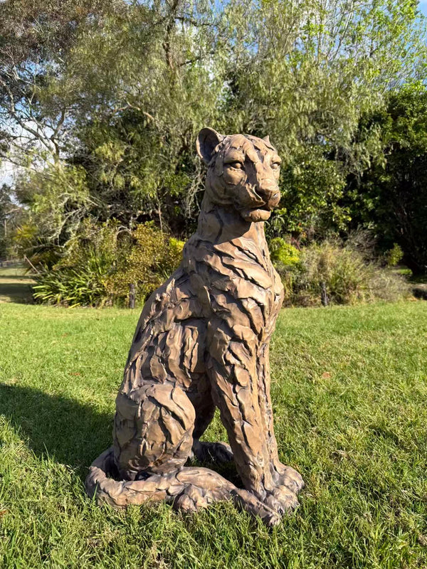 Foritudeo Feline Seated Jaguar Sculpture — 91 cm